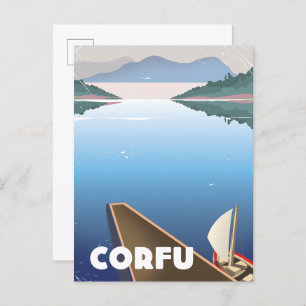 Cartão Postal De Convite Poster de viagens Corfu