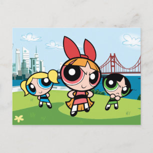 Cartão Postal De Convite Powerpuff Girls Super Fierce