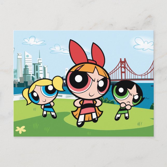 Cartão Postal De Convite Powerpuff Girls Super Fierce (Frente)