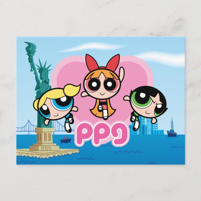 Cartão Postal De Convite Powerpuff Girls Team Incrível (Frente)