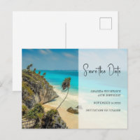 Praia Tropical com Palmas Varridas pelo Vento Salv