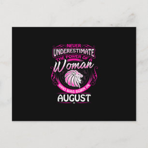 Cartão Postal De Convite Presente de Aniversário de Agosto Mulher Leão Zodí