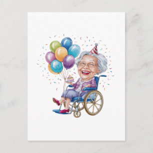 Cartão Postal De Convite Presente de aniversário engraçado para avó idosa