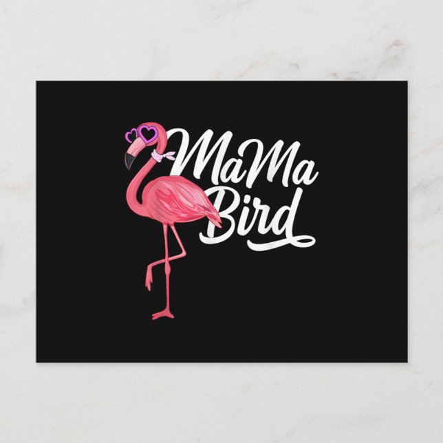 Cartão Postal De Convite Presente de Aniversário Tema Flamingo - Flamingo M (Frente)