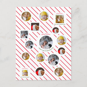 Cartão Postal De Convite Presente personalizado de quatro fotos 🎄 feriado