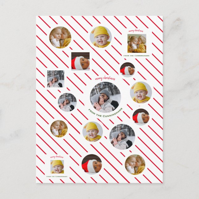 Cartão Postal De Convite Presente personalizado de quatro fotos 🎄 feriado (Frente)