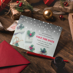 Cartão Postal De Convite Presentes de Natal Festa de Fim de Ano Salve a D