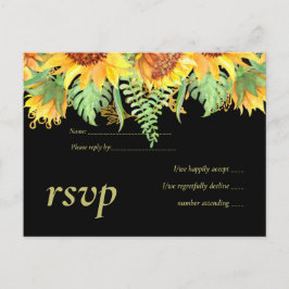 Cartão Postal De Convite Preto em Greve com Orçamento de Casamento de Giras