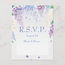 Cartão Postal De Convite Primavera Lilac Flower Blossom-Floral RSVP