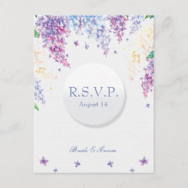 Cartão Postal De Convite Primavera Lilac Flower Blossom-Floral RSVP