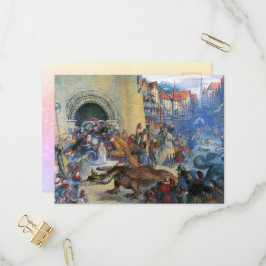 Cartão Postal De Convite Princess's Birthday Dragon