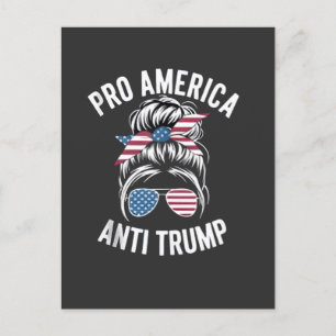 Cartão Postal De Convite Pró-América Anti-Trump Americano Bandeira EUA Resi