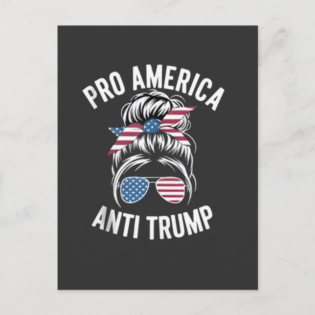 Cartão Postal De Convite Pró-América Anti-Trump Bandeira Americana Resistir (Frente)