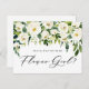 Cartão Postal De Convite Proposta das Flores Brancas de Aquarela (Frente/Verso)