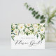 Cartão Postal De Convite Proposta das Flores Brancas de Aquarela (Em pé/Frente)
