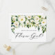 Cartão Postal De Convite Proposta das Flores Brancas de Aquarela (Frente/Verso In Situ)