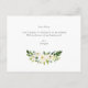 Cartão Postal De Convite Proposta das Flores Brancas de Aquarela (Verso)