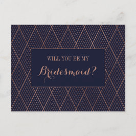 Cartão Postal De Convite Proposta de Bridesmaid Personalizada de Deco de Ar