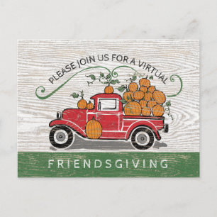 Cartão Postal De Convite Pumpkin de Caminhão de Vintage Russo de Amizade Vi