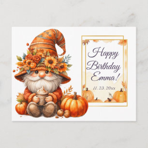 Cartão Postal De Convite Pumpkin Wildflower Fall Watercolor Aniversário