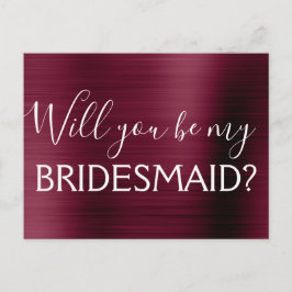 Cartão Postal De Convite Purple Burgundy Elegant Você será minha madrinha