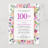 Púrpura Floral Rosa 100º Aniversário