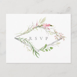 Cartão Postal De Convite Quadro de Flores Silvestres Elegantes Pedido de Ca
