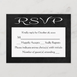 Cartão Postal De Convite Quadro RSVP Negro E Branco Russo (Sem Refeição)