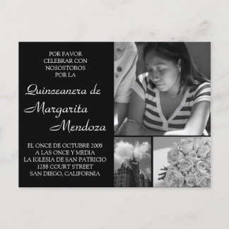 Cartão Postal De Convite Quinceanera Invitación Tarjeta Adaptável