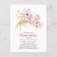 Quinceanera Moderna 15 Floral Aniversário