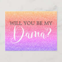 Rainbow Glitter Quinceanera Dama Proposta