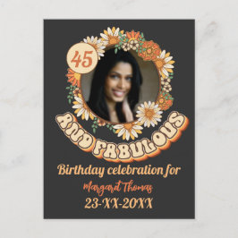 Cartão Postal De Convite Ranhura floral do Grupo de Correspondência de Fest