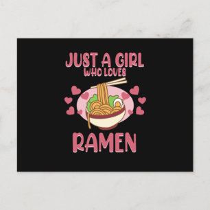 Cartão Postal De Convite Rapariga Que Ama Ramen Anime Kawaii Ramen Noodles 