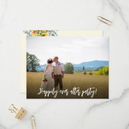 Cartão Postal De Convite Recepção de Casamento Casual Feliz para Sempre
