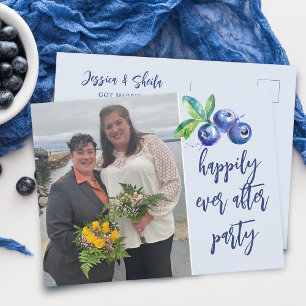 Cartão Postal De Convite Recepção de Casamento Casual Feliz para Sempre