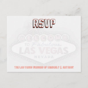 Cartão Postal De Convite Recepção de casamento de Las Vegas RSVP