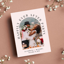 Cartão Postal De Convite Recepção de Casamento Foto do Arco Elegante Rosa