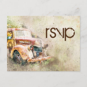 Cartão Postal De Convite Receptáculo RSVP de Casamento de Caminhão Russo Vi