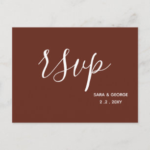 Cartão Postal De Convite Red Terracotta Rustic Burnt Clay Earthy RSVP