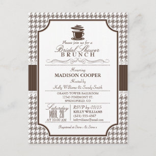 Cartão Postal De Convite Refeição matinal do chá de panela; O Taupe