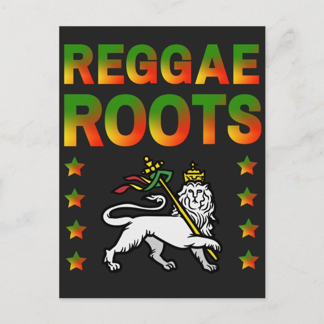 CARTÃO POSTAL DE CONVITE REGGAE ROOTS RASTA LION DE JUDA (Frente)