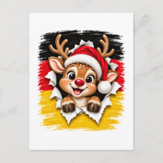 Cartão Postal De Convite Rena de Natal alemã