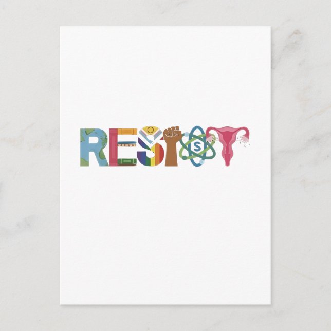 Cartão Postal De Convite Resistência à Camisa Combater o Resistente Protest (Frente)