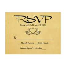 Resposta de Casamento RSVP Dourada e Preta do Cora