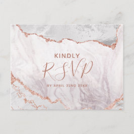 Cartão Postal De Convite Resposta de Escolha de Refeição de Casamento em Ág