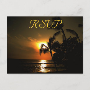 Cartão Postal De Convite Resposta de Recepção RSVP — Linha de costa