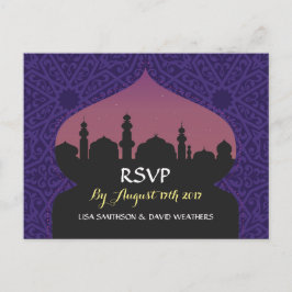 Cartão Postal De Convite Resposta de RSVP Casamento Postcard Noites em Árab