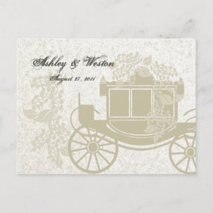 Cartão Postal De Convite Resposta Real de Casamento do Treinador