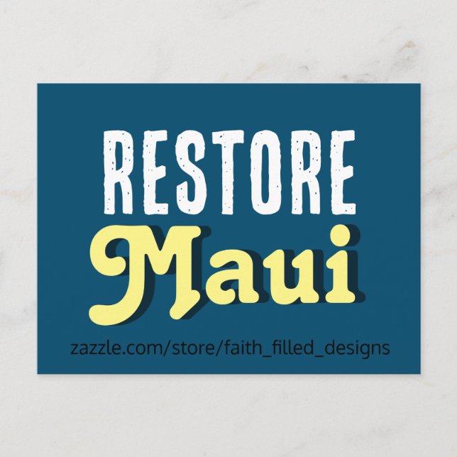 Cartão Postal De Convite Restaurar Maui (Frente)