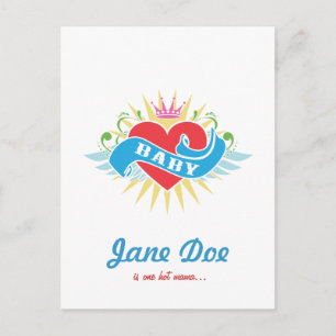 Cartão Postal De Convite Retro Tatto Bebê Invasões